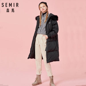 SEMIR 2019 Venta caliente Invierno Abrigos para mujer Abajo Espesar Chaqueta y abrigo Para mujer Chaqueta larga Parka Cuatro colores para -20 Bajo grado