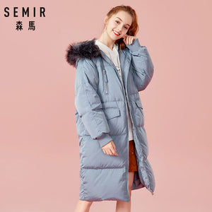 SEMIR 2019 Venta caliente Invierno Abrigos para mujer Abajo Espesar Chaqueta y abrigo Para mujer Chaqueta larga Parka Cuatro colores para -20 Bajo grado