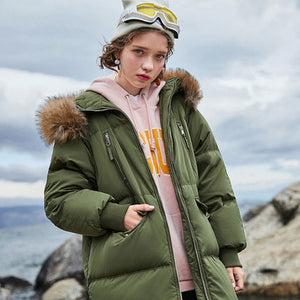 SEMIR 2019 Venta caliente Invierno Abrigos para mujer Abajo Espesar Chaqueta y abrigo Para mujer Chaqueta larga Parka Cuatro colores para -20 Bajo grado