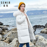 SEMIR 2019 Venta caliente Invierno Abrigos para mujer Abajo Espesar Chaqueta y abrigo Para mujer Chaqueta larga Parka Cuatro colores para -20 Bajo grado
