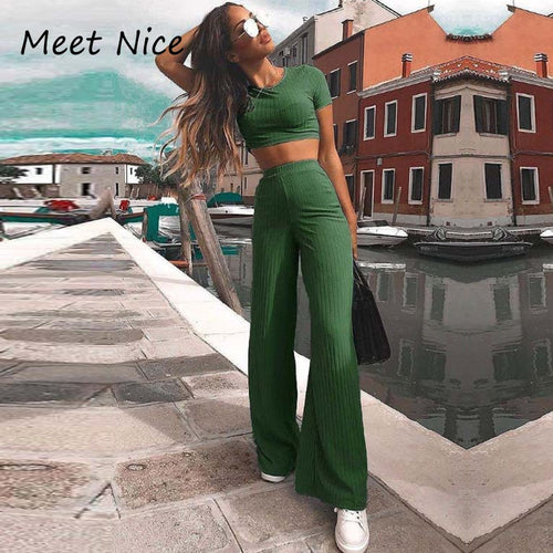 2 Conjunto de dos piezas Conjunto de pantalón corto y cuello alto acanalado para mujer Conjunto de chándal de manga corta de otoño sexy Conjunto de mujeres Feminino 2019
