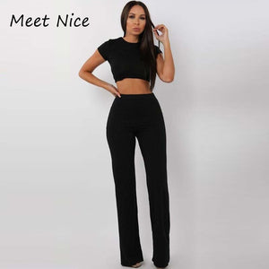 2 Conjunto de dos piezas Conjunto de pantalón corto y cuello alto acanalado para mujer Conjunto de chándal de manga corta de otoño sexy Conjunto de mujeres Feminino 2019