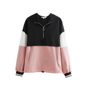 2019 Chándal Mujeres Conjunto de dos piezas Trajes para mujeres Chaqueta de costura de color delgado Chaqueta casual y pantalón casual para trotar Traje