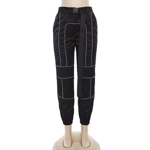 Chándal de 2 piezas para mujer Top corto recortado reflectante Pantalones sueltos Conjuntos Moda Mujer Brillo Negro Camiseta sin mangas y pantalón Chandal Mujer
