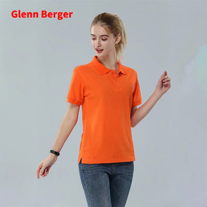 Glenn Berger 2019 Nuevo Polo de verano Mujer Casual Manga corta Polos delgados Camisas de mujer Tallas grandes Polo de algodón femenino top